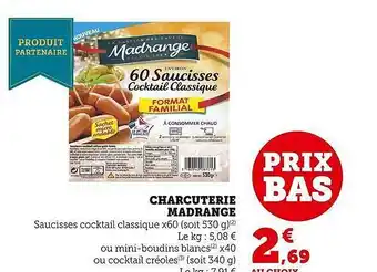 Super U Charcuterie madrange offre