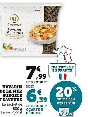 Navarin de la mer surgelé u saveurs