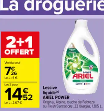 Carrefour Market Lessive liquide ariel powder offre