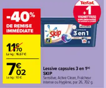 Lessive capsules 3 en 1 Skip