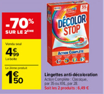Carrefour Market Lingettes anti-décoloration offre
