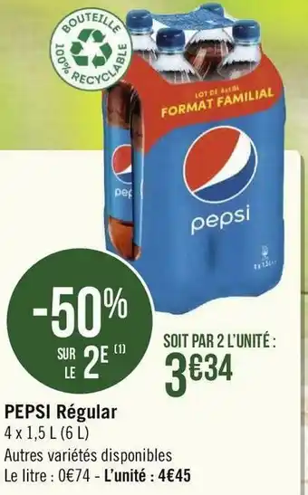 Géant Casino PEPSI Régular offre