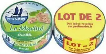 Géant Casino Emietté de Thon Le Mariné Basilic offre