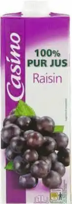 Géant Casino Bon plan sur 100% Pur jus Raisin offre
