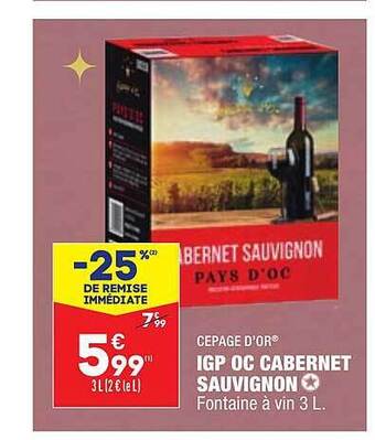 ALDI Cepage d'or igp oc cabernet sauvignon offre