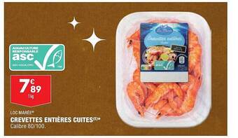 ALDI Loc marée crevettes entières cuites offre