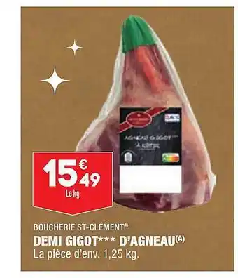 ALDI Boucherie st-clément demi gigot d'agneau offre