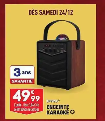 ALDI Envivo enceinte karaoké offre