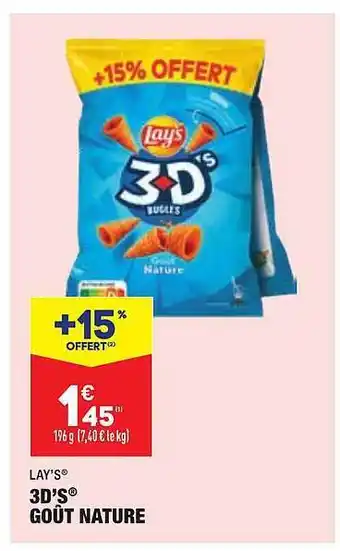 ALDI Lay's 3d's goût nature offre
