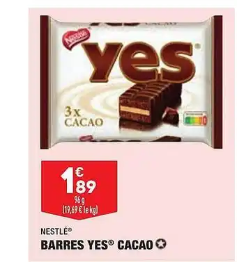 Nestlé barres yes cacao