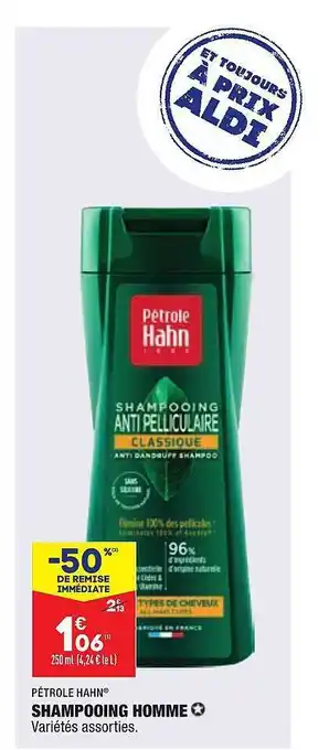 ALDI Petrole hahn shampooing homme offre