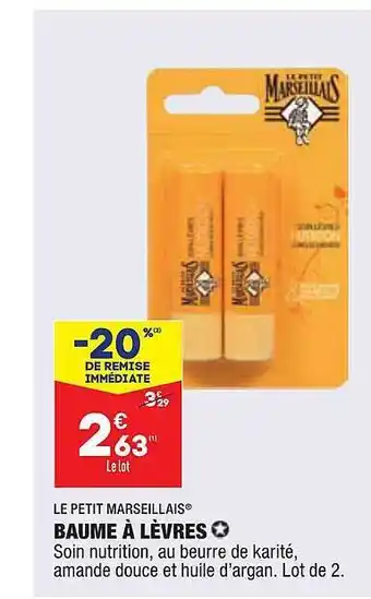ALDI Le petit marseillais baume à lèvres offre