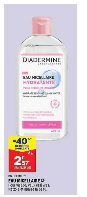 ALDI Diadermine eau micellaire offre