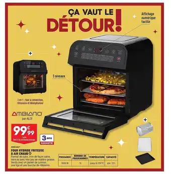 ALDI Four hybride friteuse à air chaud ambiano offre