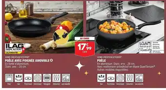 ALDI Poêle avec poignée amovible home création kitchen, poêle home création kitchen offre