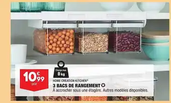 ALDI 3 bacs de rangement home création kitchen offre