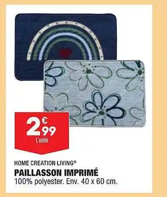 ALDI Paillasson imprimé home création living offre