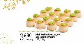 Migros Mini feuilletés escargot à la bourguignonne offre