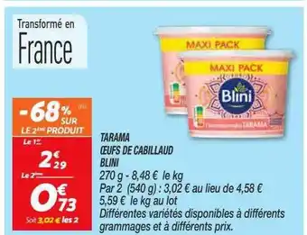 Netto Tarama oeufs de cabillaud blini offre