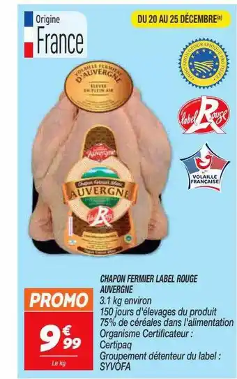 Netto Chapon fermier label rouge auvergne offre