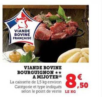 U Express Viande bovine bourguignon à mijoter offre