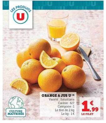 U Express Orange à jus u offre