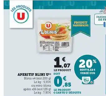 U Express Apéritif blini u offre