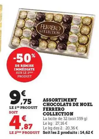 U Express Assortiment chocolats de noël ferrero collection offre