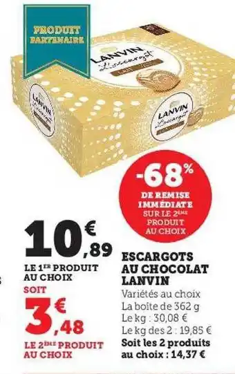 U Express Escargots au chocolat lanvin offre