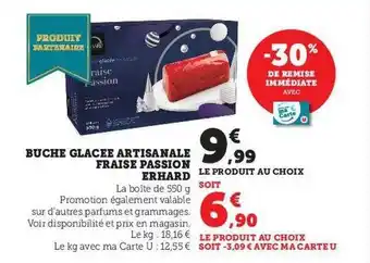 U Express Bûche glacée artisanale fraise passion erhard offre