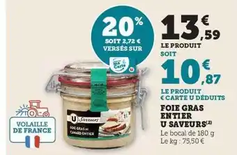 U Express Foie gras entier u saveurs offre