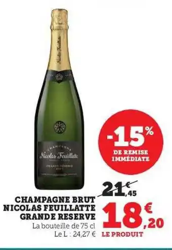 U Express Champagne brut nicolas feuillatte grande reserve offre