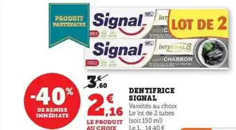 U Express Dentifrice signal offre