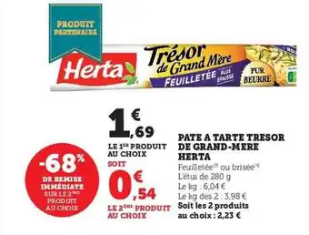 U Express Pâte à tarte trésor de grand-mère herta offre