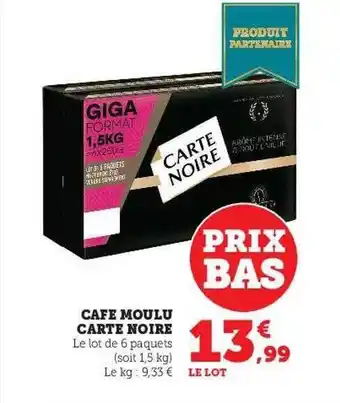 U Express Café moulu carte noire offre