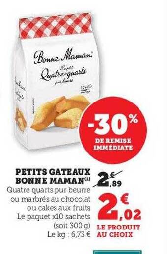 U Express Petits gâteaux bonne maman offre