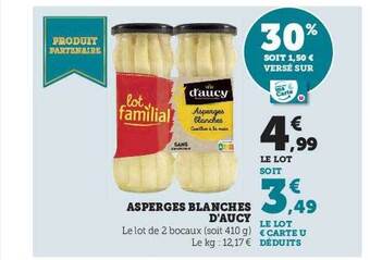 U Express Asperges blanches d'aucy offre