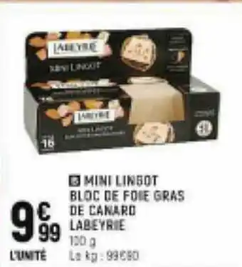 Mini lingot bloc de foie gras de canard labeyrie