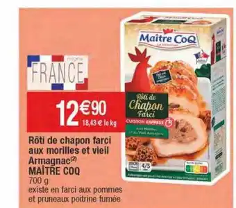 Migros Rôti de chapon farci aux morilles vieil armagnac maître coq offre