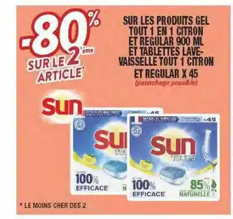 Migros Produits gel tout en 1 citron et regular 900 ml et tablettes lave-vaisselle tout en 1 citron et regular x45 offre
