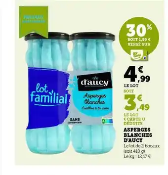 Hyper U Asperges blanches d'aucy offre