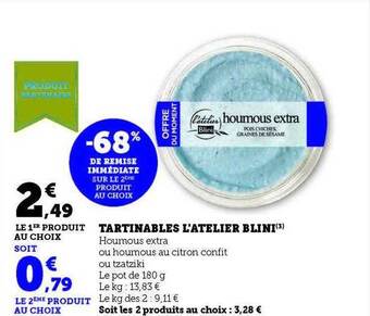 Hyper U Tartinables l'atelier blini offre