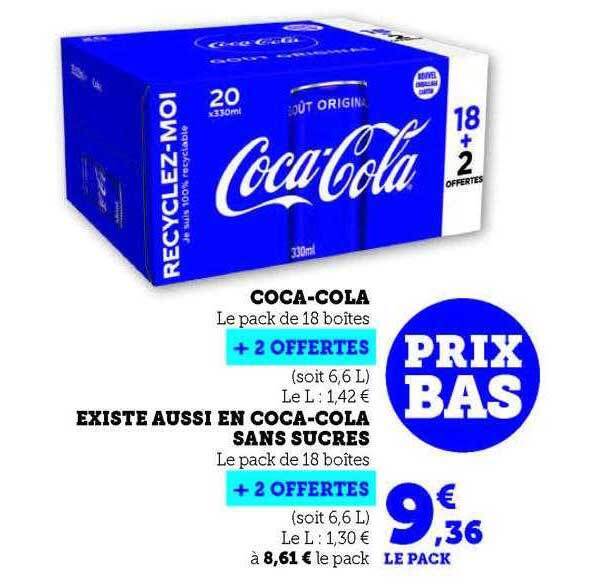 Promo Cocacola existe aussi en cocacola sans sucres chez Hyper U