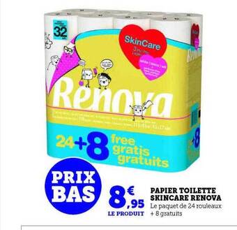 Hyper U Papier toilette skincare renova offre