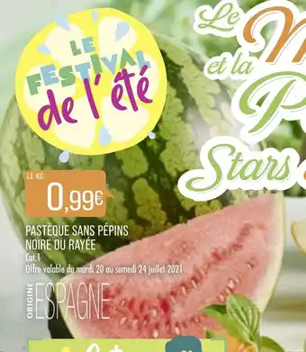 Pastèque sans pépins Noire du Rayée