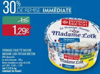 Match Fromage fouetté nature Madame Loik Paysan Breton offre