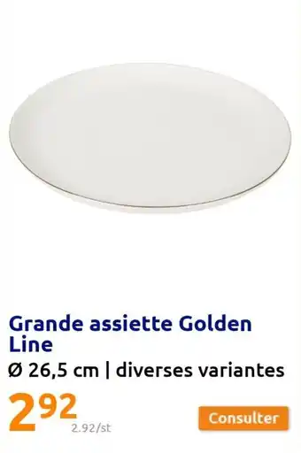 Action Grande assiette golden line offre