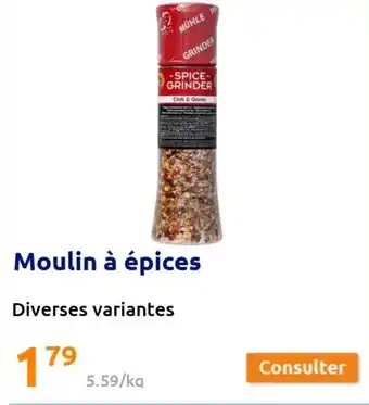 Action Moulin à épices offre