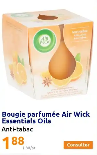 Action Bougie parfumée air wick essentials oils offre