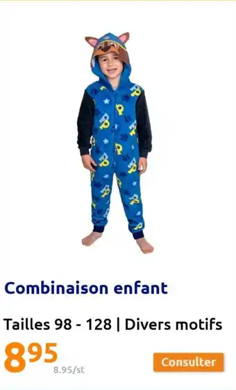 Action Combinaison enfant offre